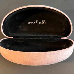 Simply Noelle Hard Sunglass Case Pink‎ Velour EMPTY Black Interior Like New
